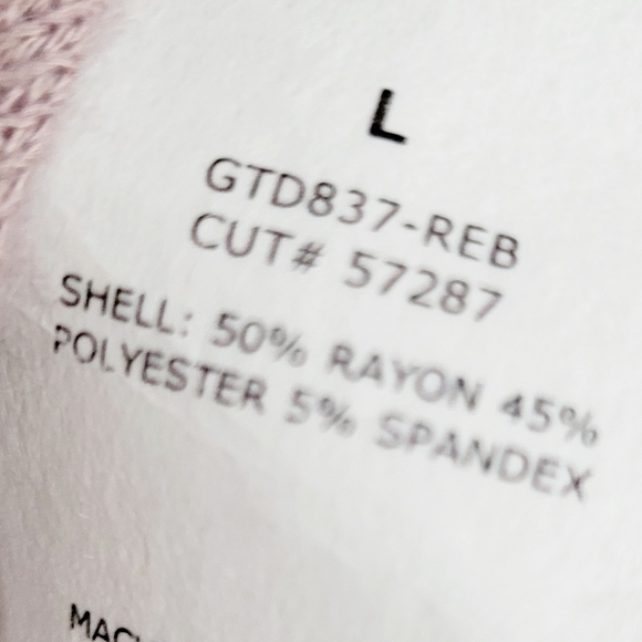 Green Envelope Women's Ribbed Top Sweatshirt Dusty Rose Dolman Sleeve Large - Picture 14 of 14